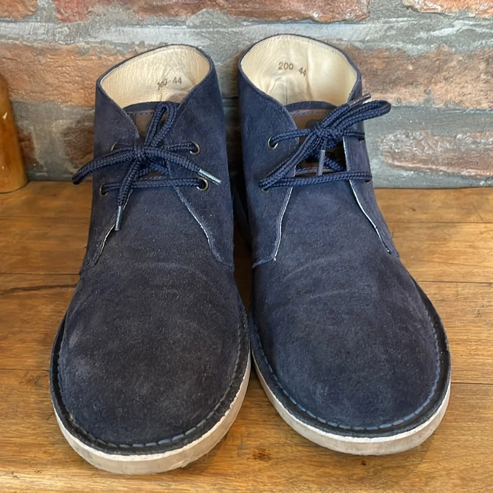 Green Coast Made in Spain Men's Chukka Boot Navy Blue Suede Lace Up Size 10.5/44
